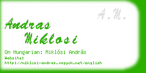 andras miklosi business card